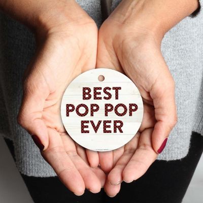 Metal Ornament  Pop Pop Ever Red Plaid Image 2