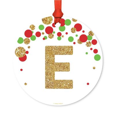 Metal Ornament Red Gold Glitter E Image 2