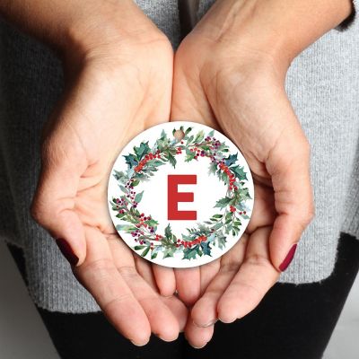 Metal Ornament Red Green Wreath E Image 2