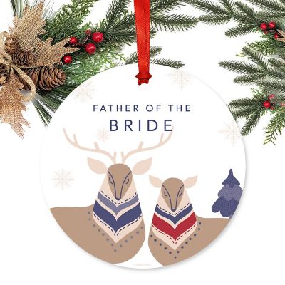 Metal Ornament Scandi Deer Father Bride Image 1