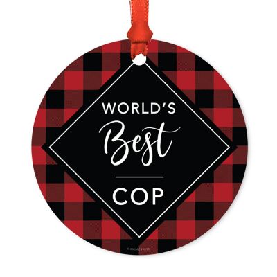 Metal Ornament World's Best Cop Image 1