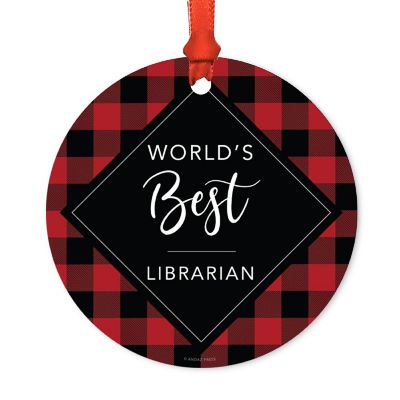 Metal Ornament World's Best Librarian Image 1
