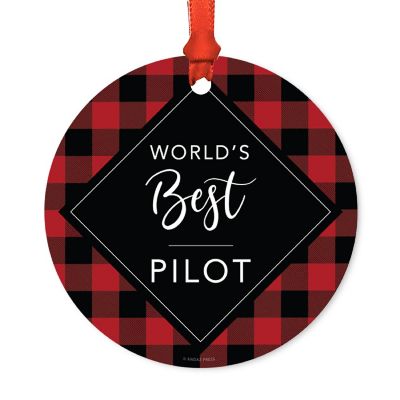 Metal Ornament World's Best Pilot Image 2