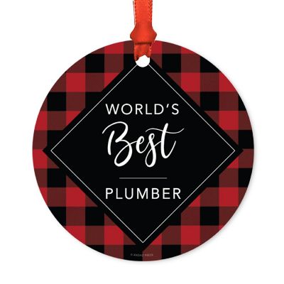 Metal Ornament World's Best Plumber Image 1