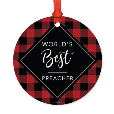 Metal Ornament World's Best Preacher Image 1