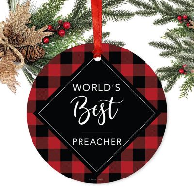 Metal Ornament World's Best Preacher Image 1