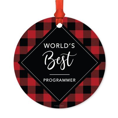 Metal Ornament World's Best Programmer Image 1