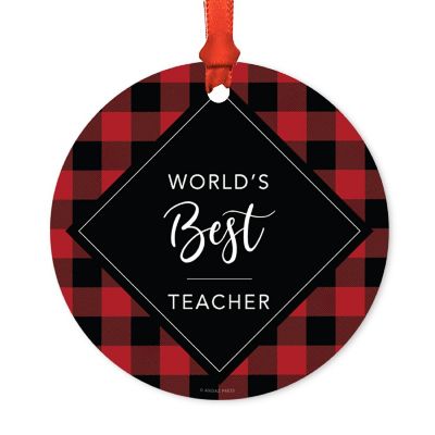 Metal Ornament World's Best Teacher Image 2