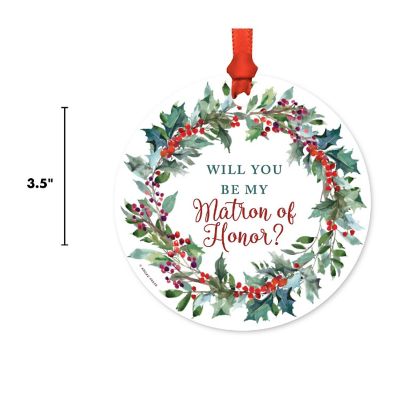 Metal Red Wreath Matron Ornament Image 2