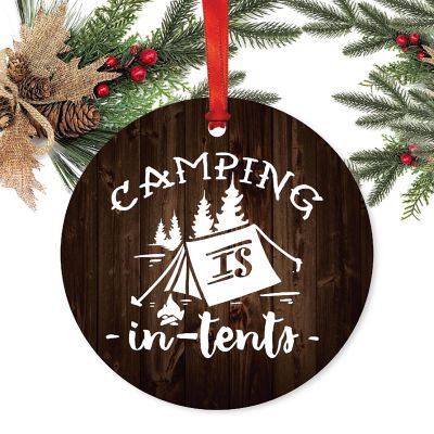 Metal Rustic Ornament Camping In Tents Image 2