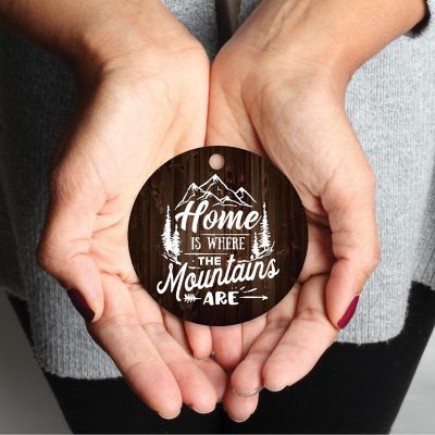 Metal Rustic Ornament Home Mountains Image 1