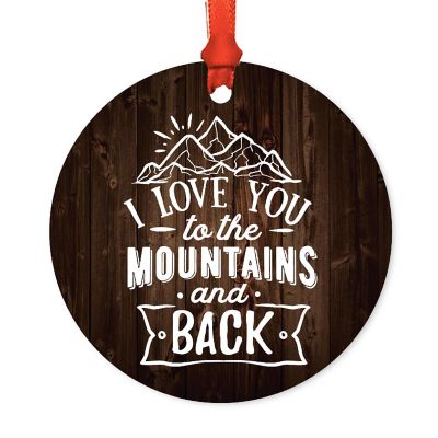 Metal Rustic Ornament Love You Mountains Image 1