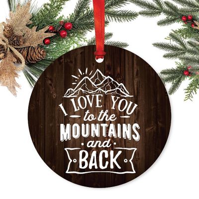 Metal Rustic Ornament Love You Mountains Image 2