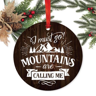 Metal Rustic Ornament Mountains Calling Image 1