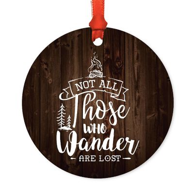 Metal Rustic Ornament Not All Who Wander Image 1