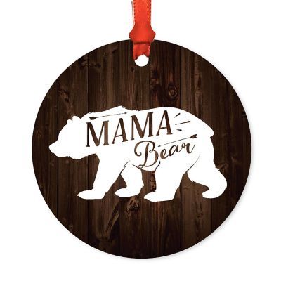 Metal Rustic Wood Ornament Mama Bear Image 2