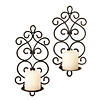 Metal Scrollwork Candle Wall Sconces 13.12" Tall Image 1