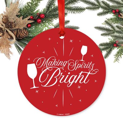 Metal Xmas Ornament Making Spirits Bright Image 1