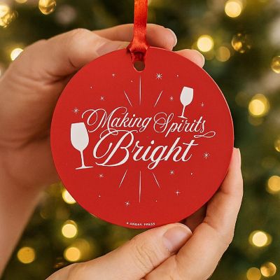 Metal Xmas Ornament Making Spirits Bright Image 1