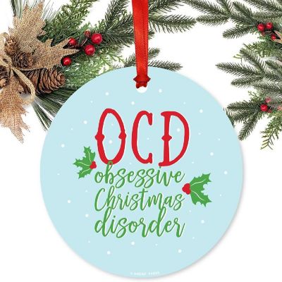 Metal Xmas Ornament OCD Obsessive Xmas Image 1