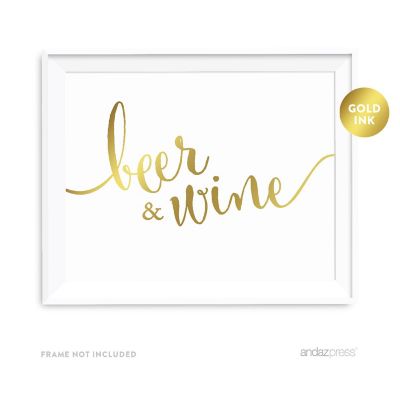 Metallic Gold Beer Wine Bar 8.5x11 Image 1