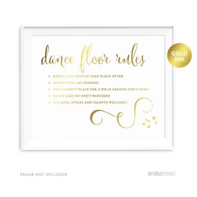 Metallic Gold Dance Floor Rules 8.5x11 Image 1