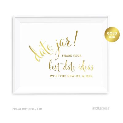Metallic Gold Date Jar Sign 8.5x11 Image 2