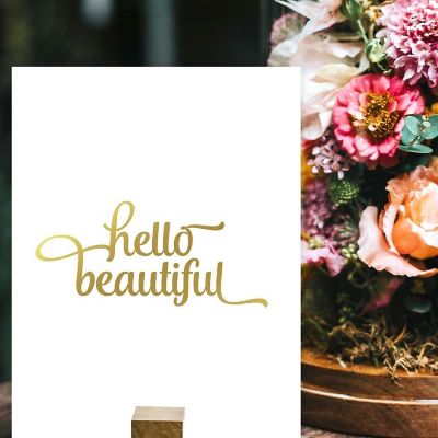 Metallic Gold Hello Beautiful 8.5x11 Image 1