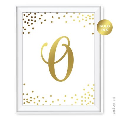 Metallic Gold Ink Monogram O sign 8.5x11 Image 1