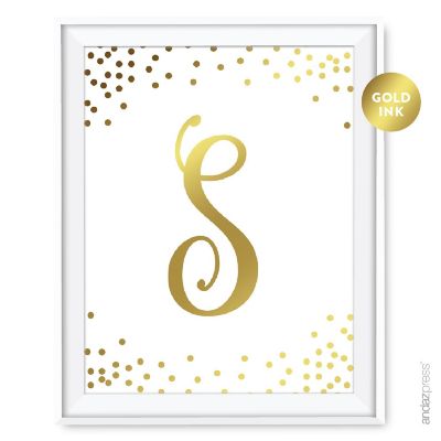 Metallic Gold Ink Monogram S sign 8.5x11 Image 1