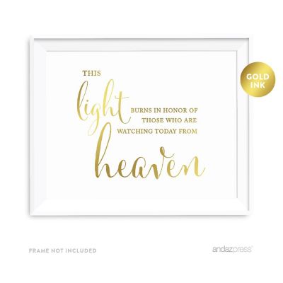 Metallic Gold Memorial Candle 8.5x11 Image 1