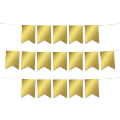 Metallic Gold Pennant Banner Image 1