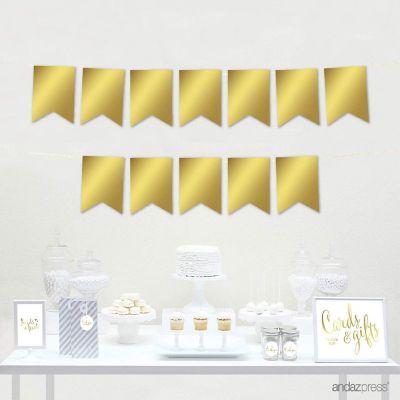Metallic Gold Pennant Banner Image 1