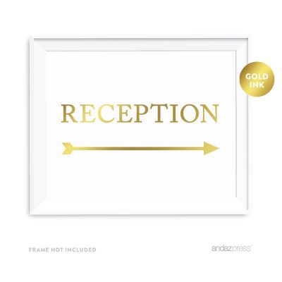 Metallic Gold Reception Arrow 8.5x11 Image 1