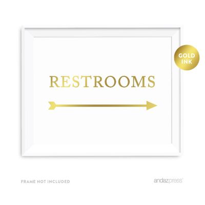 Metallic Gold Restroom Arrow 8.5x11 Image 1