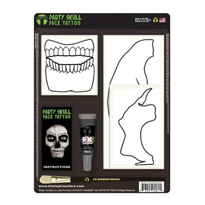 Metallic Gold Skull Tatoo Fx Costume Accessory Image 1