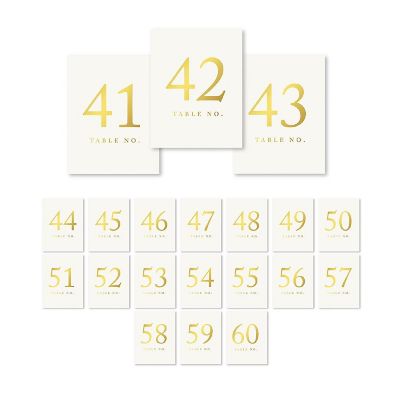 Metallic Gold Table Numbers 41-60 4x6 Image 1