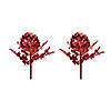 Metallic Red Artichoke Stem (Set Of 2) 18.5"H Polyester Image 2