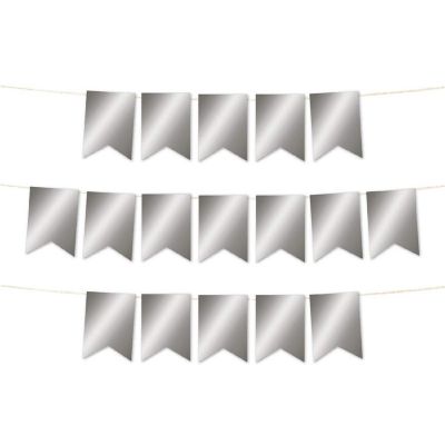 Metallic Silver Pennant Banner Image 1