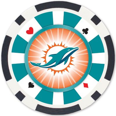 Miami Dolphins 100 Piece Poker Chips Image 2