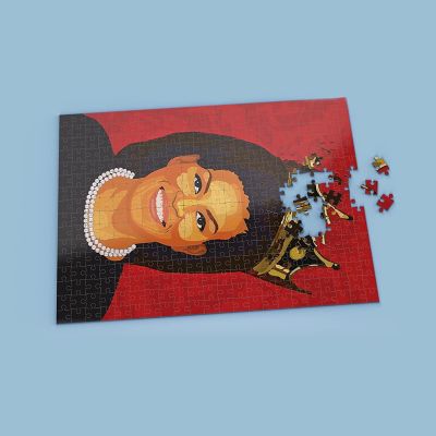 Michelle Obama Jigsaw Puzzle 500pcs Women in Power Illustration Design All Ages Mighty Mojo Image 1
