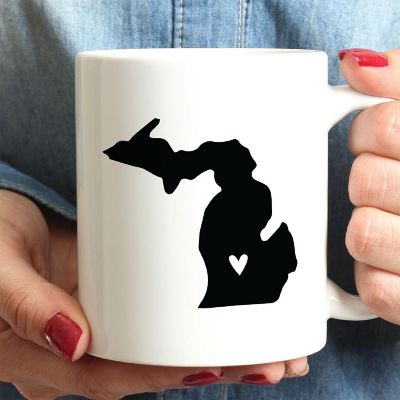 Michigan State Heart Ceramic Mug Image 1
