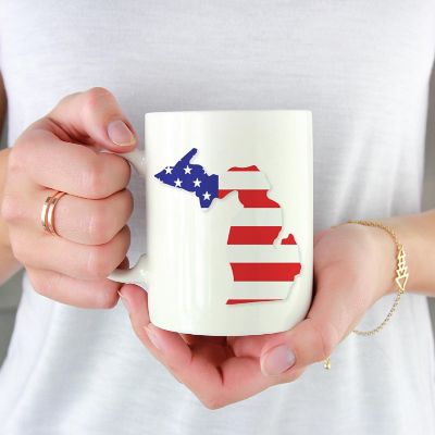 Michigan US Flag Ceramic Mug Image 1