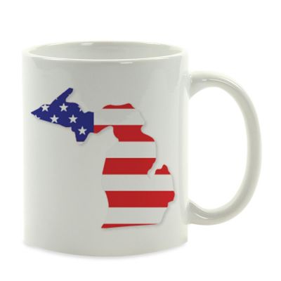 Michigan US Flag Ceramic Mug Image 2