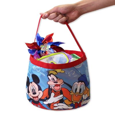 Mickey and Friends Collapsible Nylon Basket Bucket Toy Storage Tote Bag (One Size, Blue) Image 1