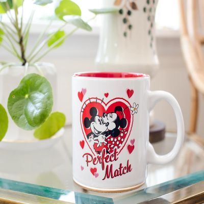 Mickey and Minnie Mouse "Perfect Match" Ceramic Coffee Mug  Holds 20 Ounces Image 3