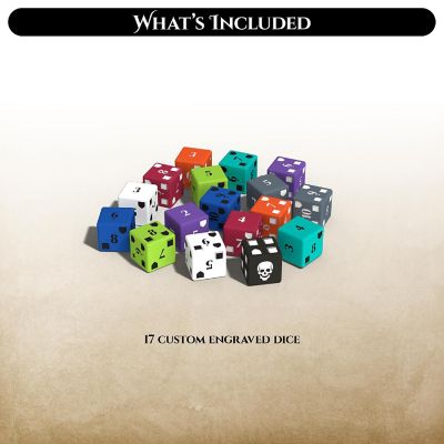 Middara: Act 1 - Extra Dice Pack - 17pc Custom d6 Set, Etched Designs, RPG Image 1