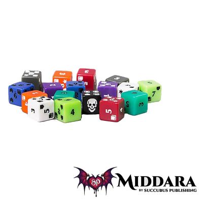 Middara: Act 1 - Extra Dice Pack - 17pc Custom d6 Set, Etched Designs, RPG Image 2