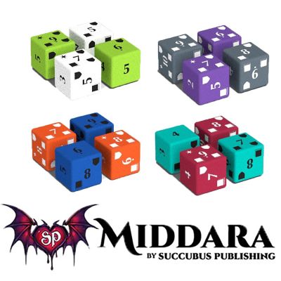 Middara: Act 1 - Extra Dice Pack - 17pc Custom d6 Set, Etched Designs, RPG Image 3