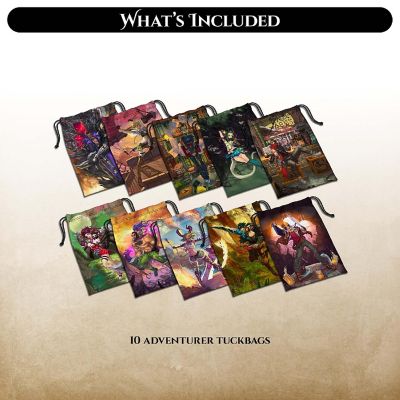 Middara: Adventurer Tuck Bags - 10pc Drawstring Set, Character Art, RPG Storage Image 1